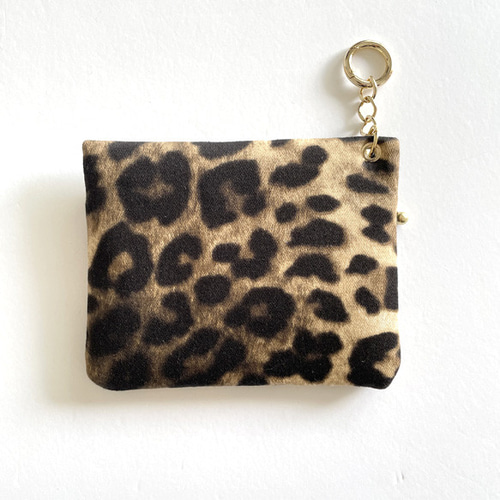 外付けポーチ／キーホルダーポーチ【ヒョウ柄】バッグやストラップに