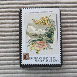 オーストラリア　クリスマス切手ブローチ9112 1枚目の画像
