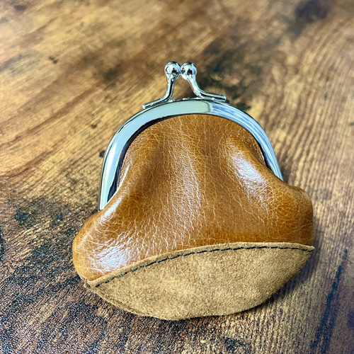 栗のがま口小銭入れ 小銭入れ・コインケース 手作り革工房〜Hand