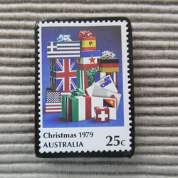 オーストラリア　クリスマス切手ブローチ9114 1枚目の画像
