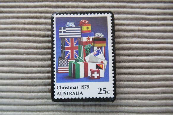オーストラリア　クリスマス切手ブローチ9114 1枚目の画像