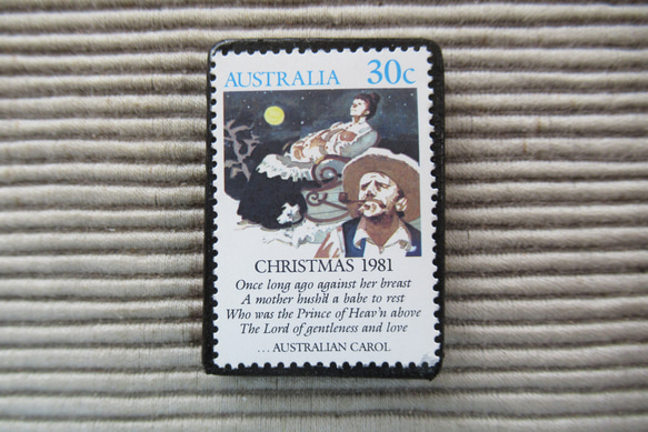 オーストラリア　クリスマス切手ブローチ9116 1枚目の画像