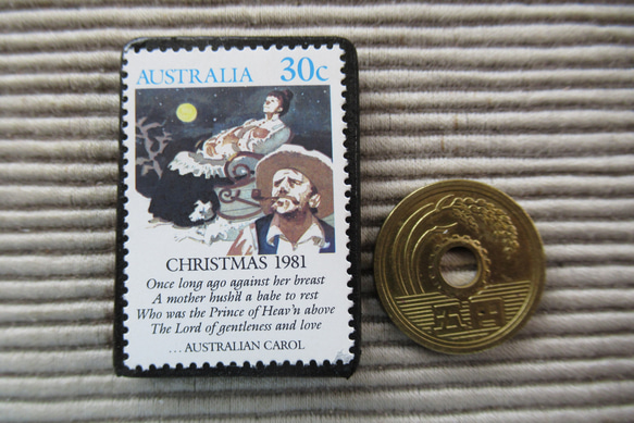 オーストラリア　クリスマス切手ブローチ9116 3枚目の画像