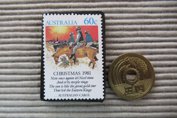 オーストラリア　クリスマス切手ブローチ9117 3枚目の画像