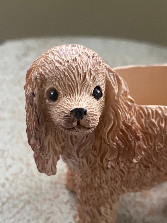 《可愛いDOG犬型陶器鉢 》 観葉植物 多肉植物 お花の寄せ植えに ガーデニング ビオラ パンジー アンティーク 432 9枚目の画像