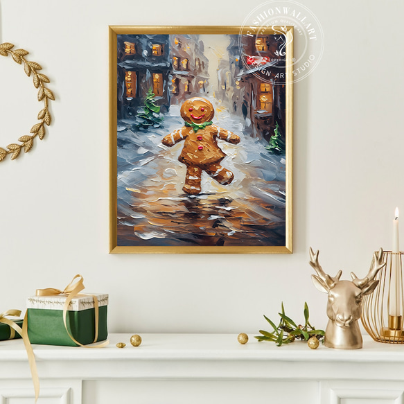 ホリデー・ファンタジー ジンジャークッキーの冒険/ インテリアポスター 海外アート / XMAS 8 1枚目の画像