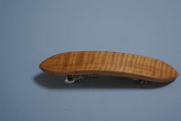 木製　バレッタ　栃ノ木チジミ杢 1枚目の画像