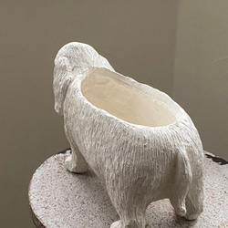 新作《可愛いDOG犬型陶器鉢 》 Xmas♪ お花の寄せ植えに ガーデニング ビオラ パンジー アンティーク 449 4枚目の画像