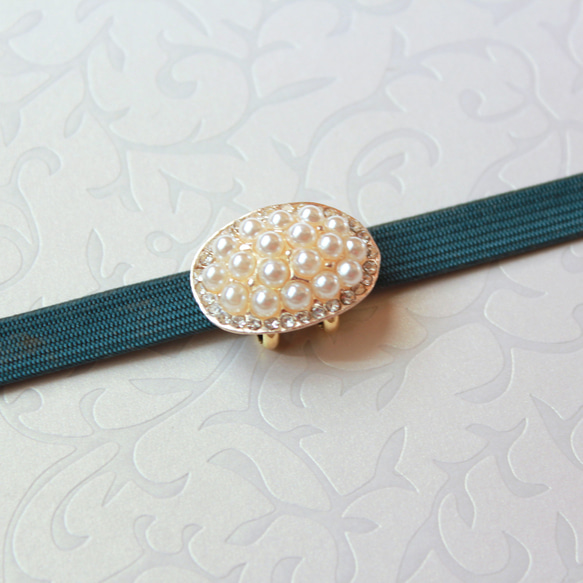 ●帯留/帯留め pave pearl 3枚目の画像