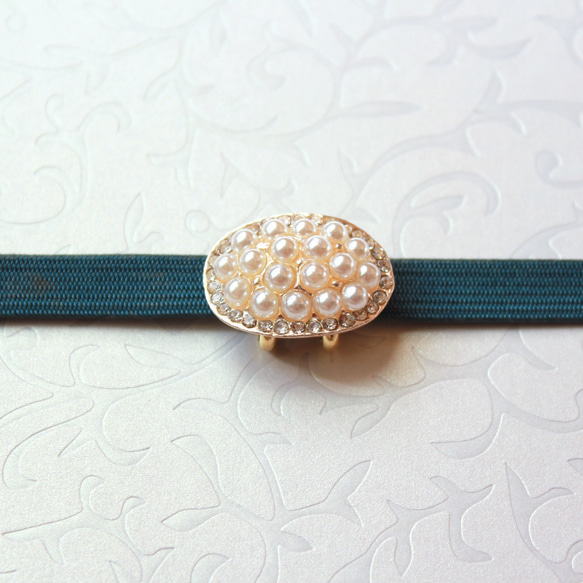 ●帯留/帯留め pave pearl 4枚目の画像