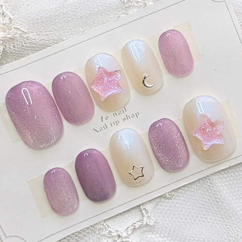 ピンク系グリッターネイルチップ Sサイズ 10個入り nailtip-z406.jpg?fitin=720:720