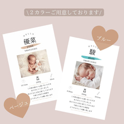 【yun0518様専用】出産内祝いカード　5枚セット 7枚目の画像