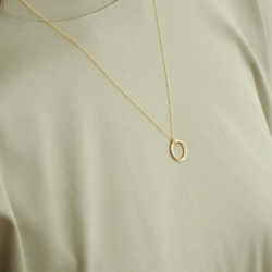 14KGF Gold Filled "Hammered Double Circle Gold Necklace" 第7張的照片