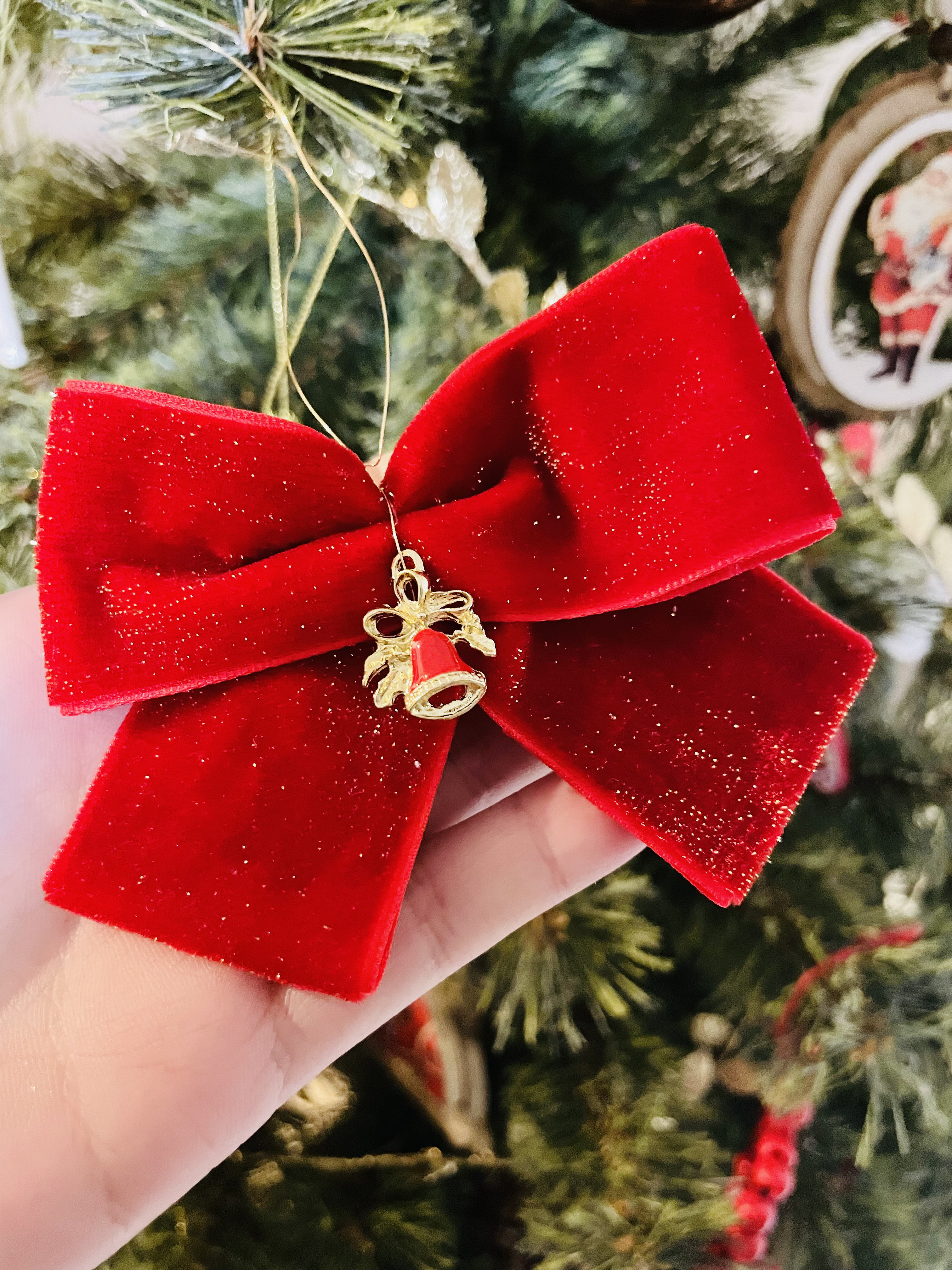 クリスマスツリー フェイクグリーン 赤いリボン ロングリボンセット レッド