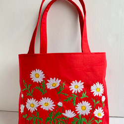 再販 青い花刺繍とビーズのトートバッグ トートバッグ AZmama 通販