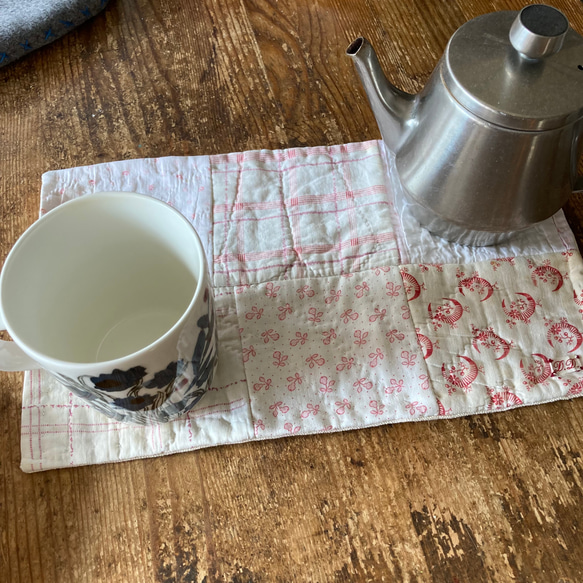 ティーマット カフェマット イギリス英国ダーラムアンティークキルト