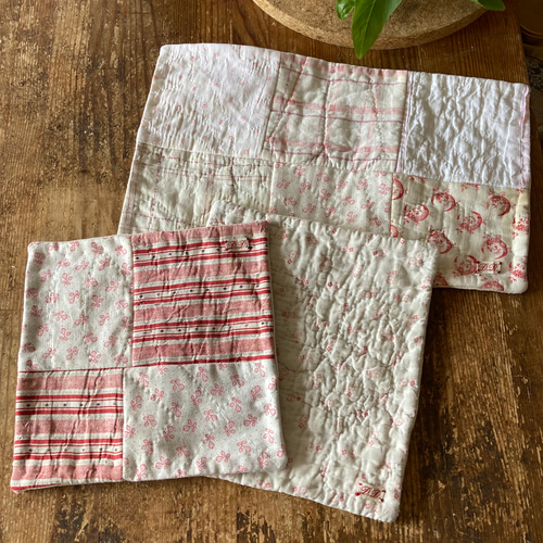 ティーマット カフェマット イギリス英国ダーラムアンティークキルト