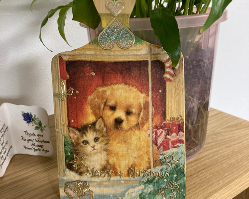 ガーデンピック(ダックス)デコパージュダックスフンド犬犬雑貨花柄雑貨