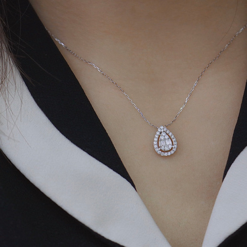 天然ダイヤモンドネックレス0.28ct k18 ネックレス・ペンダント パール  