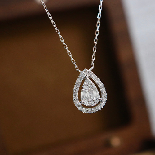 天然ダイヤモンドネックレス0.28ct k18 ネックレス・ペンダント パール  