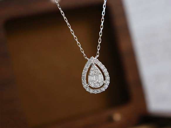 天然ダイヤモンドネックレス0.28ct k18 ネックレス・ペンダント パール  