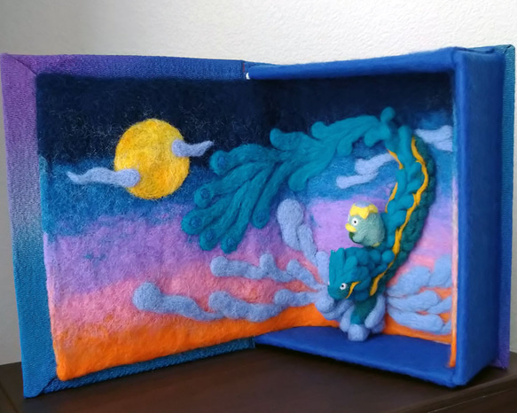 『羊毛フェルトの絵本』麒麟にのったカッパ君 ぬいぐるみ・置物 フェルト、羊毛 D1692777634(13000円)