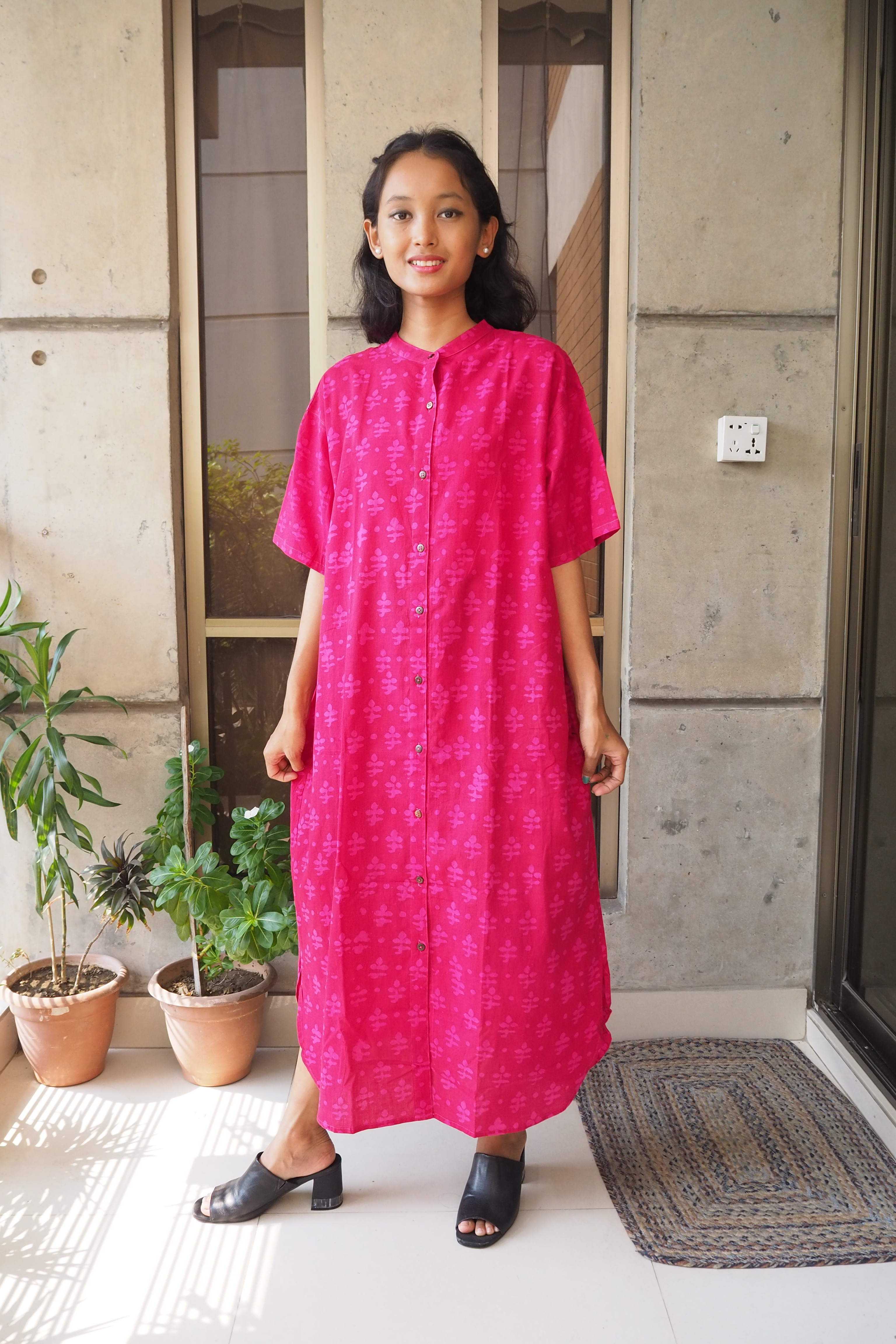 インド綿ストライプシャツワンピース 4,050円