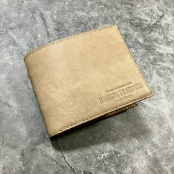 ショートウォレット SHORT WALLET 本革 イタリアンレザー マヤ グレー ／ハンドメイド／手縫い／革小物 2枚目の画像