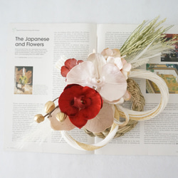 【Creema限定】桃色の胡蝶蘭のお正月飾り 4枚目の画像