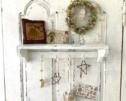 受注制作】ウォールシェルフ・シャビーホワイト・フレンチカントリー