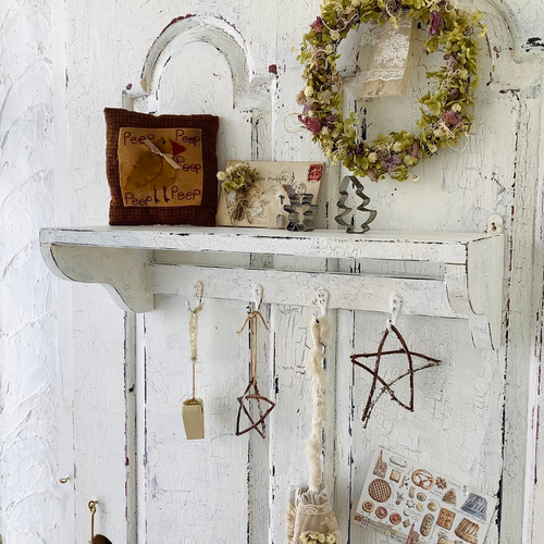 受注制作】ウォールシェルフ・シャビーホワイト・フレンチカントリー