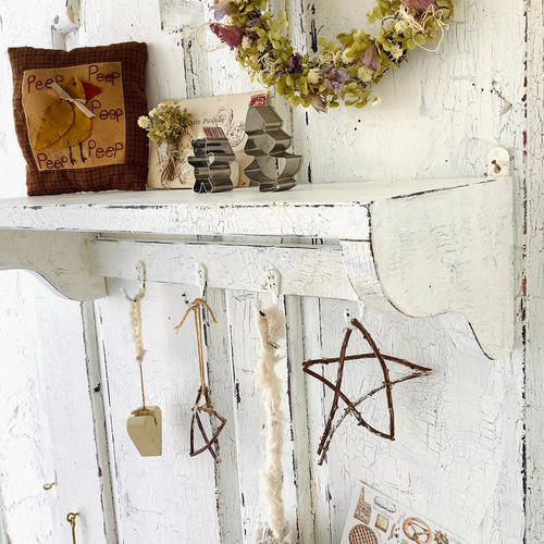受注制作】ウォールシェルフ・シャビーホワイト・フレンチカントリー