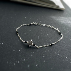 輝くダイヤモンド S925 スターリングシルバー ブレスレット ブラック スピネル 4枚目の画像