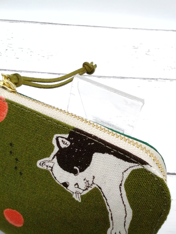 コンパクト財布　ミニ財布  コンパクトＬ字ファスナー財布     軽い財布    猫 4枚目の画像