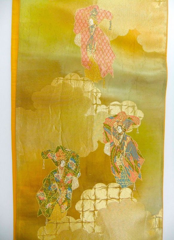 [(16)1793] 199cm/舞蹈人物/能劇/日本圖案掛毯/腰帶重製 第4張的照片