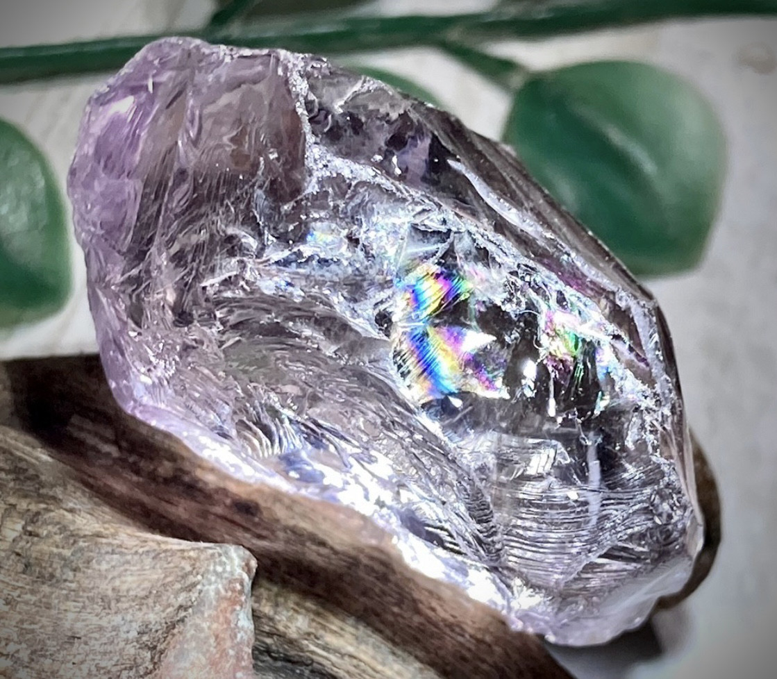 レインボー✨ ピンク アメジスト ローズ・ド・フランス ラフストーン　原石