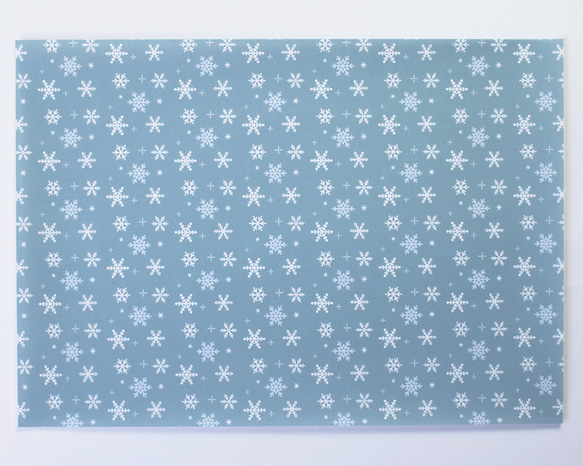 雪の結晶（スノーフレーク）の包装紙　 A4サイズ（8枚入り）デザインペーパー　冬イメージのラッピングペーパー 3枚目の画像