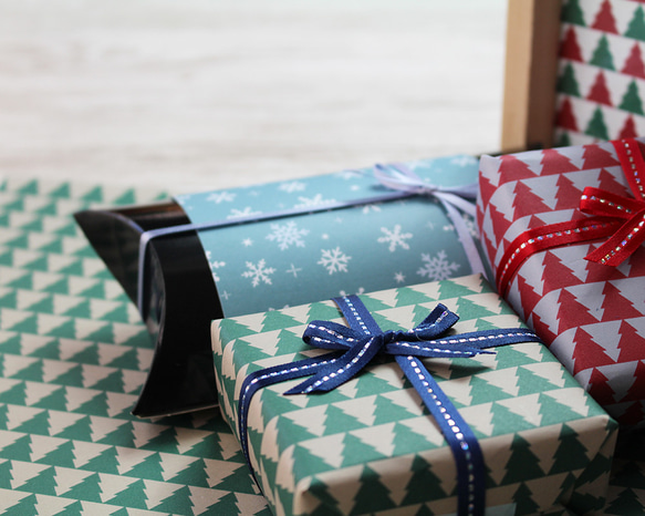 冬・クリスマスシリーズ包装紙アソート　A4サイズ（4種×各2枚）デザインペーパー　ラッピングペーパー　 7枚目の画像