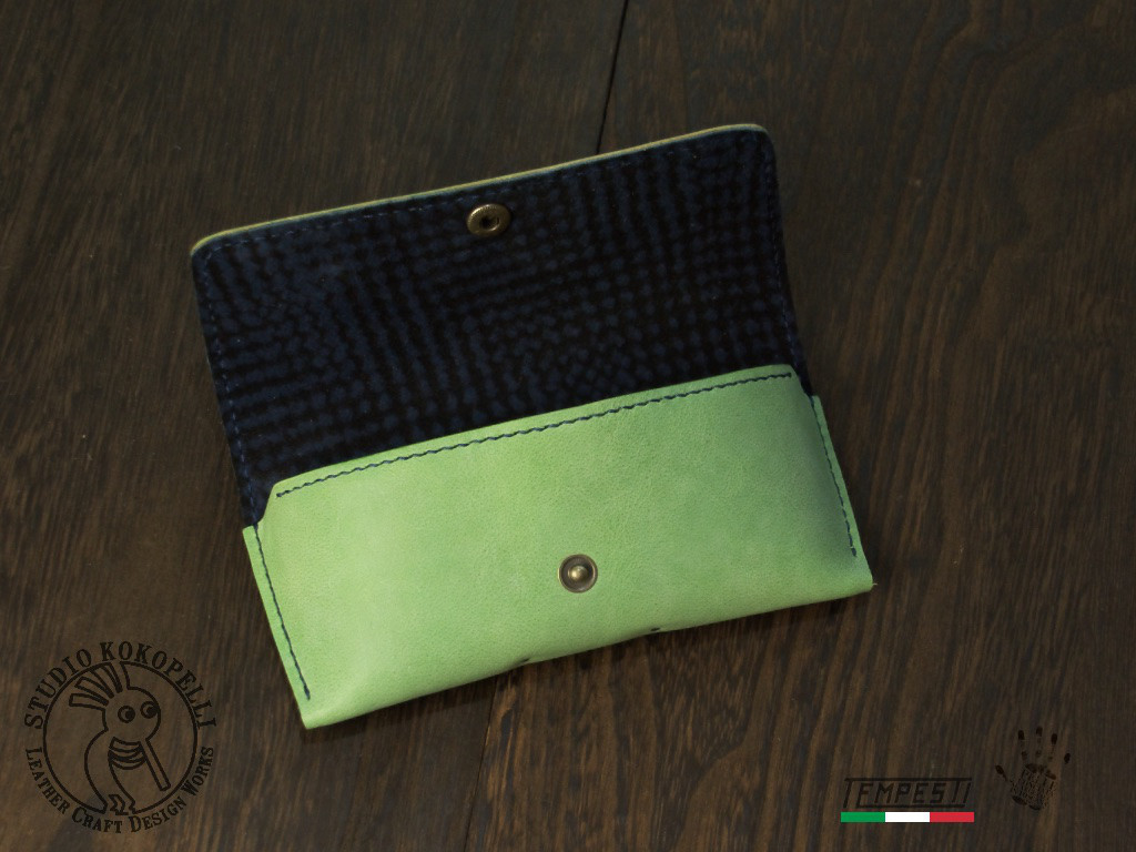 イタリアンレザーメガネケース　ワックスレザー　グリーン