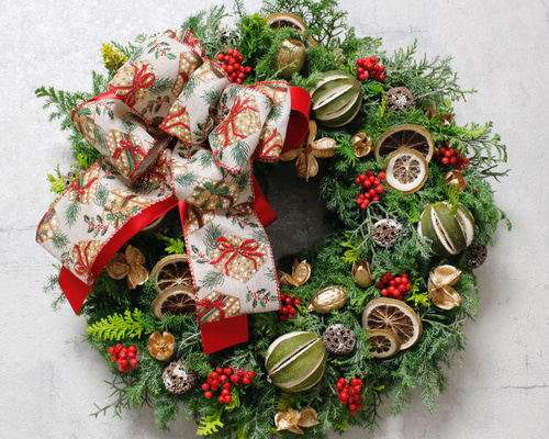 クリスマスリース281 クリスマス リース「Happy X'mas & New Year～2way～」｜フラワー