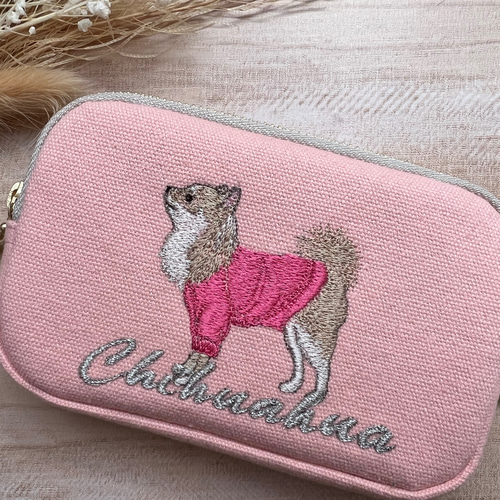 とってもcuteなチワワさん♡♡刺繍コインケース///ミニポーチ