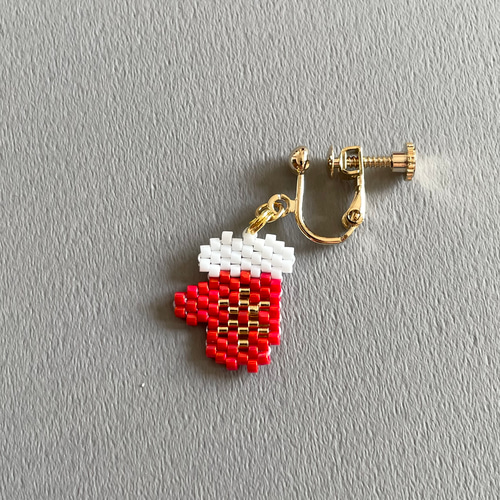 ビーズ の クリスマス 手袋 & ブーツ 耳飾り イヤリング ピアス