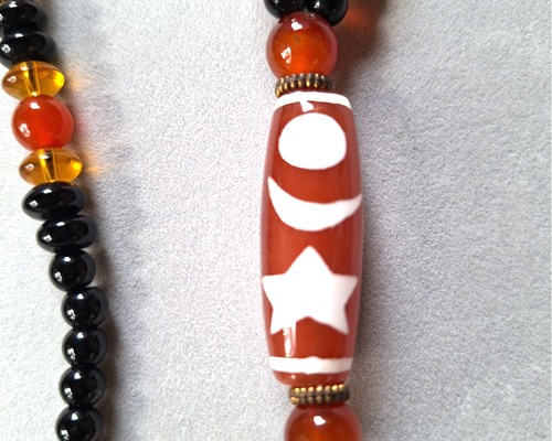 天珠さんの組み合わせ‼️ クリスマスカラー‼️ 日月星 観音 如意天珠