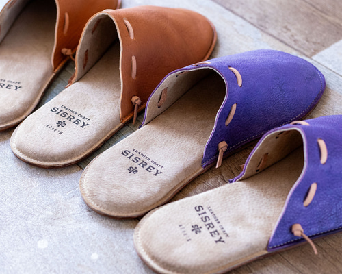 ジビエ鹿革のルームシューズ レザースリッパ【新定番4色】 スリッパ