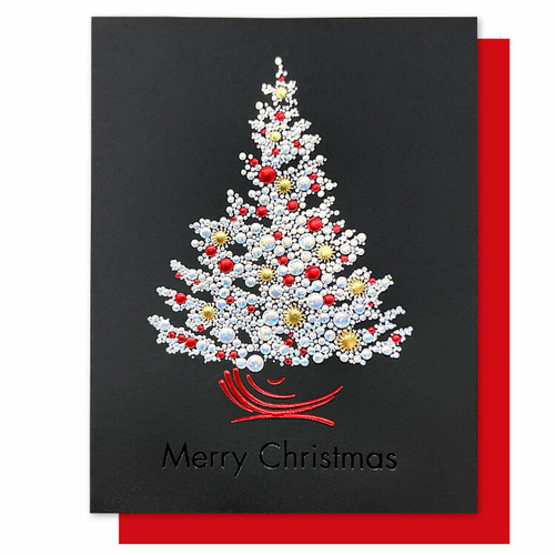 新入荷！イタリア製 大人のクリスマス 小さめカード『エンボス加工