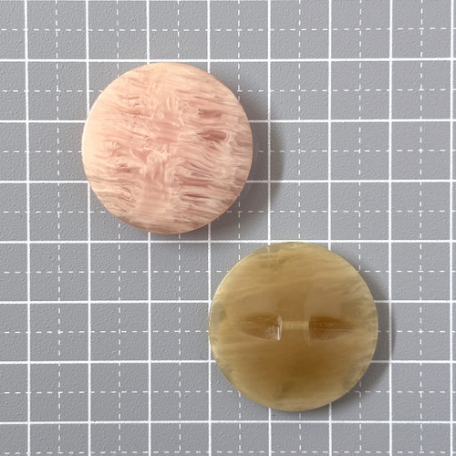 ボタン レトロ 円形 丸型 ピンク ベージュ 大きめ マーブル柄 28mm 6個