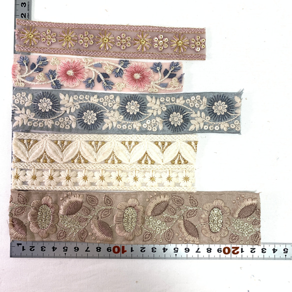 インド刺繍リボン　ハギレパック　C-116 3枚目の画像