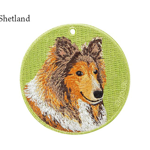 キーホルダー 犬 刺繍 シェットランド シープドッグ プレゼント