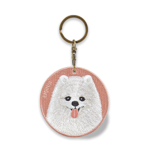 専用　ハンドメイド　刺繍　ポメラニアン　ストラップ　バッグキーホルダー　うちの子 キーホルダー 刺繍 ポメラニアン 動物 プレゼント 両面 ストラップ