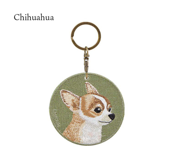 キーホルダー 犬 刺繍 チワワ 動物 母の日 プレゼント 両面 ストラップ バッグチャーム ペットロス or-005 7枚目の画像